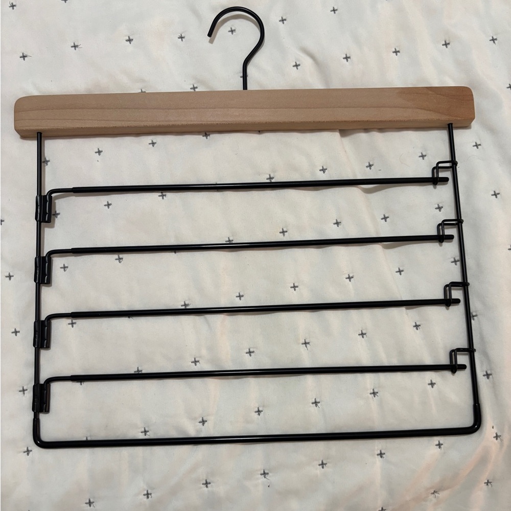 Wood and Metal Multi-Layer Pants Hanger